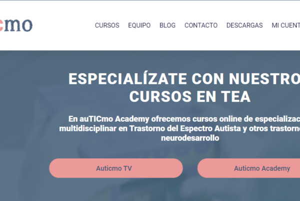 Página web de Auticmo, especializada en cursos relacionados con el trastorno autista.