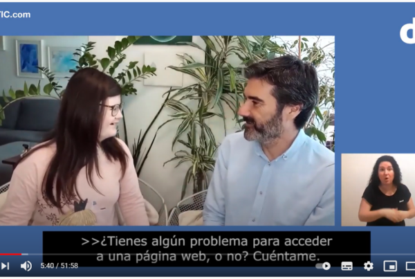 Blanca y Jorge Tarazona hablan sobre accesibilidad web y el uso que Blanca hace de Internet y las redes sociales.