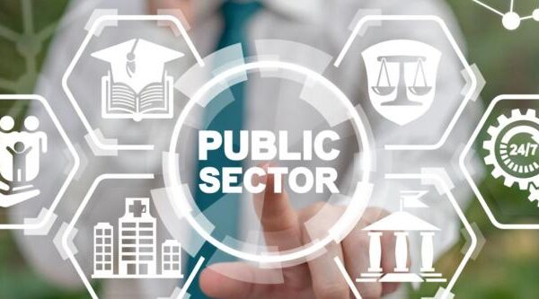 Imagen gráfica con diferentes símbolos ligados al sector público