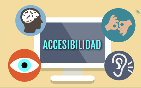 Creatividad sobre los diferentes tipos de accesibilidad: intelectual, visual, auditiva y táctil.