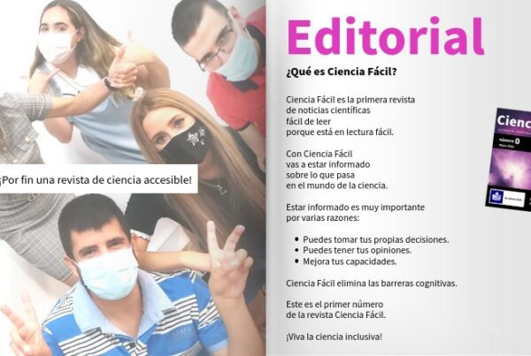 Imagen de presentación de la revista Ciencia Fácil, primera revista de noticias científicas en lectura fácil.