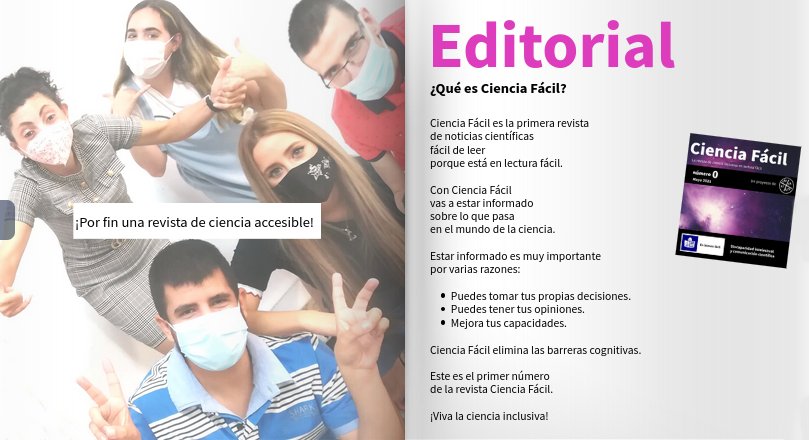 Nace ‘Ciencia Fácil’, primera revista científica en lectura fácil