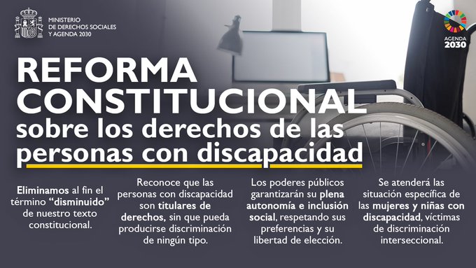 El Gobierno aprueba la reforma de la Constitución que refuerza los derechos de las personas con discapacidad