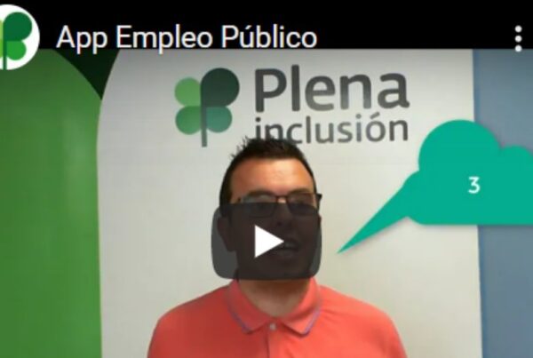Imagen del vídeo en el que Plena Inclusión explica la convocatoria de oposiciones con plazas para personas con discapacidad
