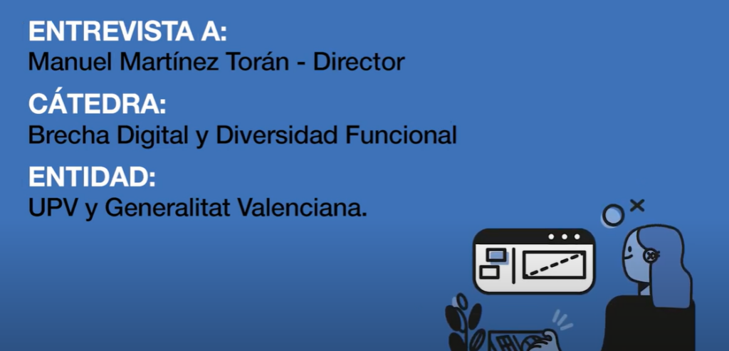 Cartel de la entrevista a Manuel Martínez Torán sobre DICATIC realizada por la UPV y la Generalitat Valenciana