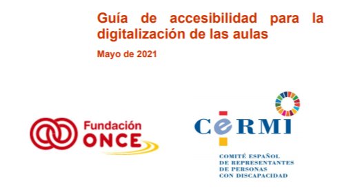 Imagen de la portada de la guía de accesibilidad para la digitalización en las aulas de Fundación ONCE y el CERMI