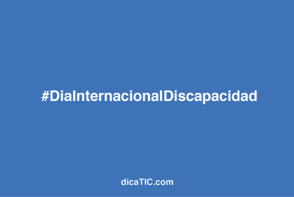 Imagen gráfica de Dicatic elaborada por el Día Internacional de la Discapacidad, con fondo azul y letras blancas