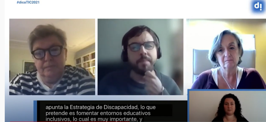 Imagen del webinar de Dicatic, con Alejandro Moledo y Pilar Orero