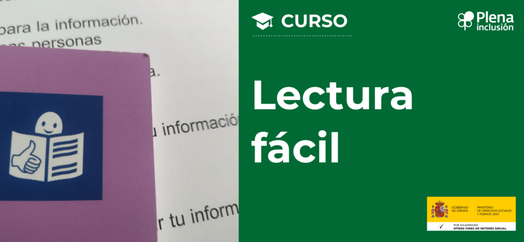 Imagen gráfica de Plena Inclusión sobre el curso de lectura fácil