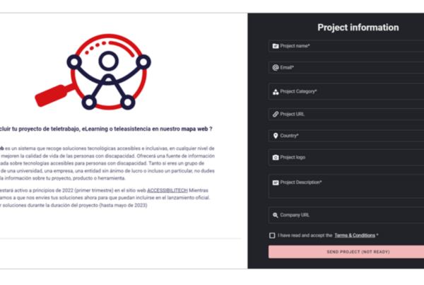 Imagen de la web de inscripción en el programa Accesibilitech
