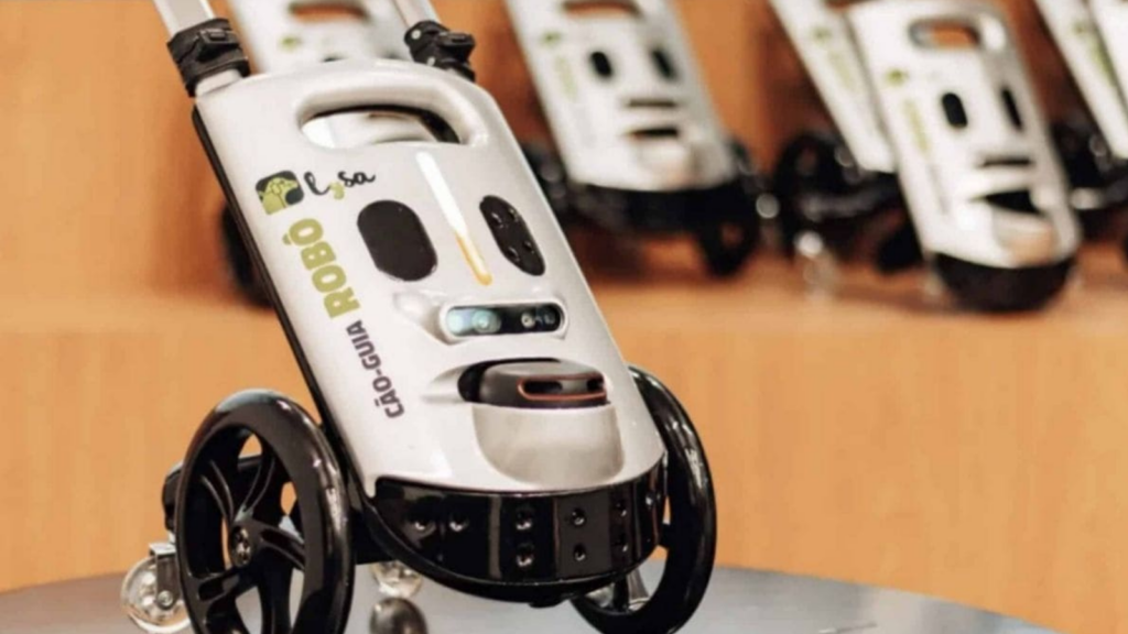 Fotografía del robot guía diseñado para ayudar a personas con discapacidad visual