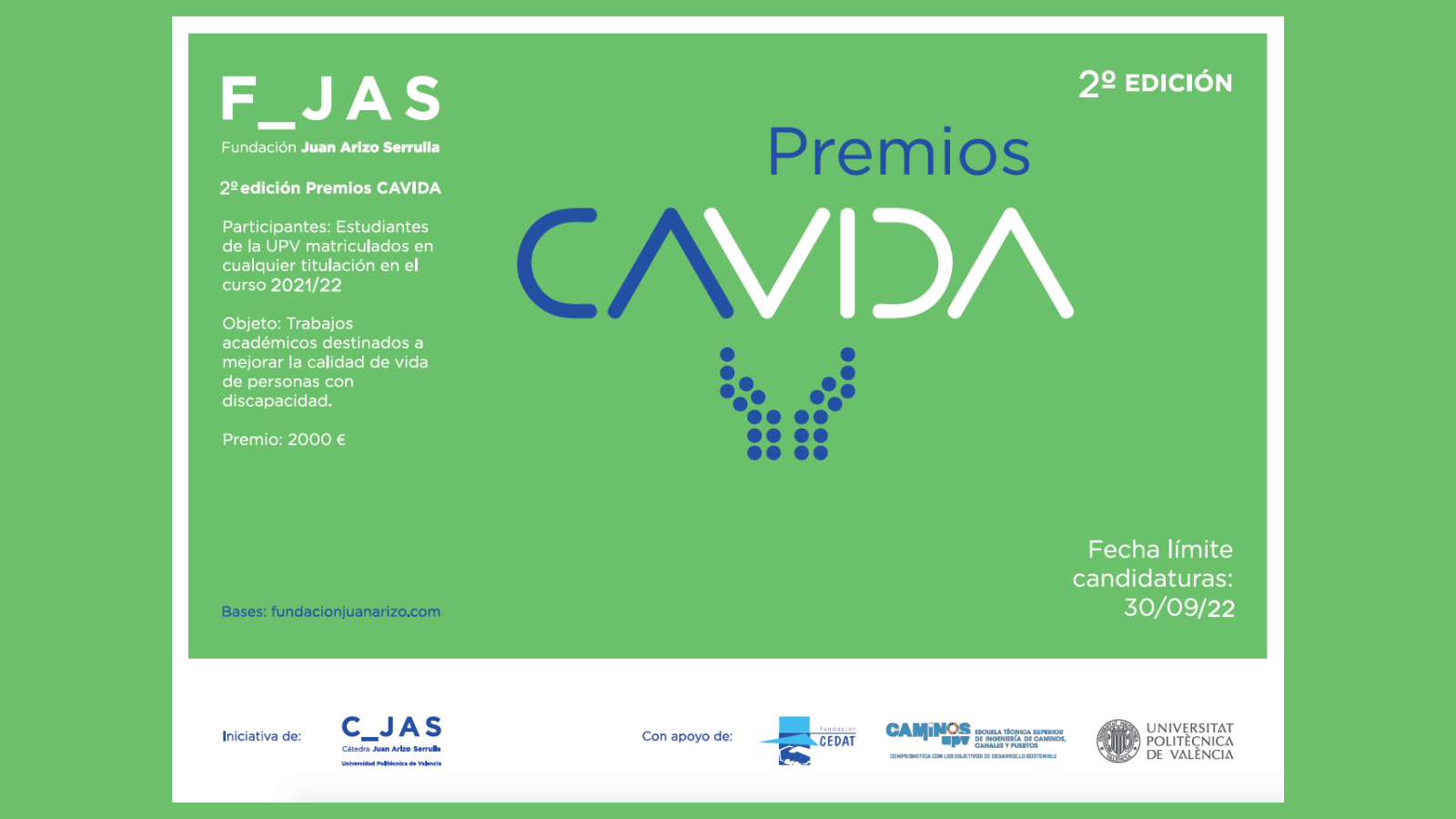 Convocada la 2ª edición de los ‘Premios CAVIDA’