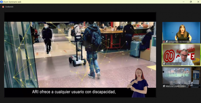 captura de pantalla realizada durante el webinar de accesibleeu