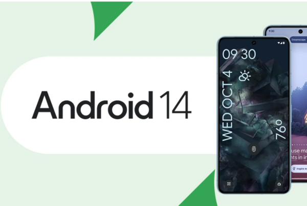Icono de Android junto a imágenes de smartphones