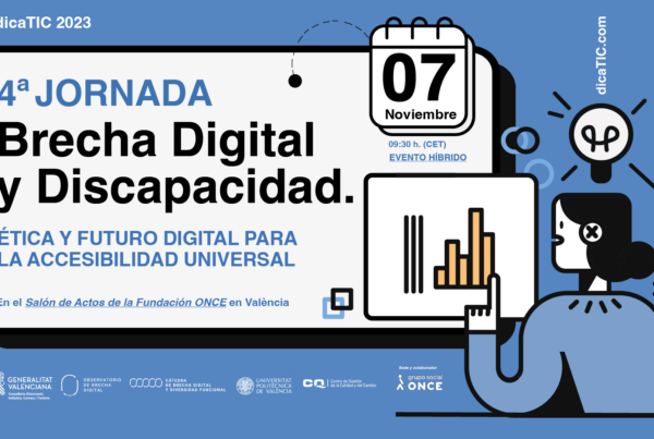 Cartel anunciador de la cuarta jornada de la cátedra de brecha digital y discapacidad