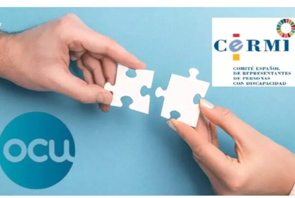 creatividad en la que aparecen dos piezas de puzzle y los logotipos de la ocu del cermi
