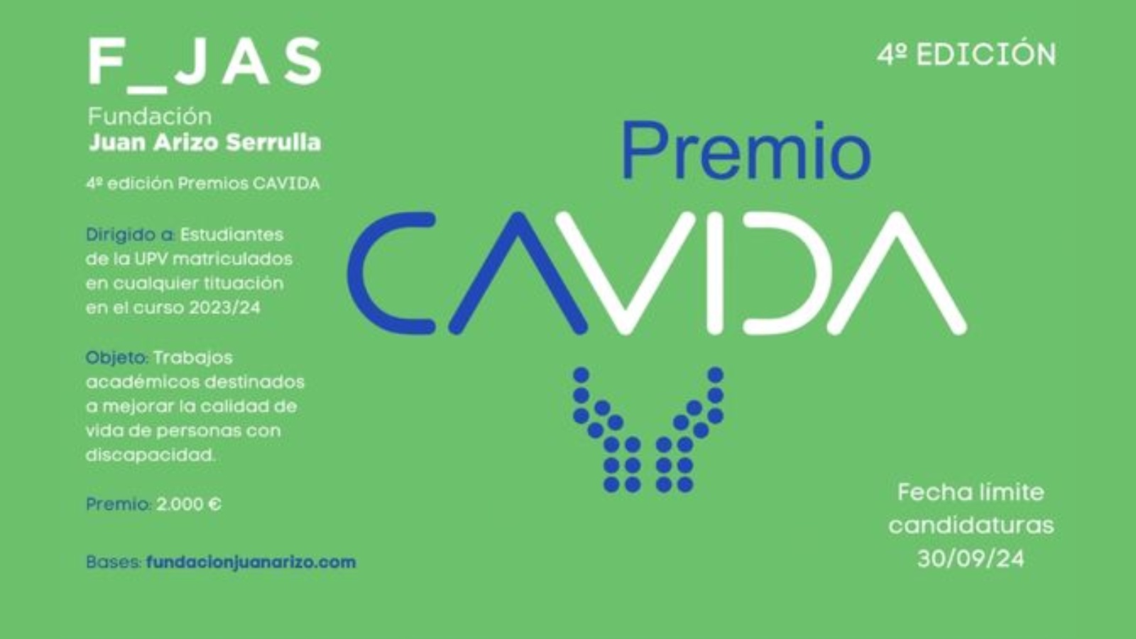 cartel de la convocatoria del premio cavida