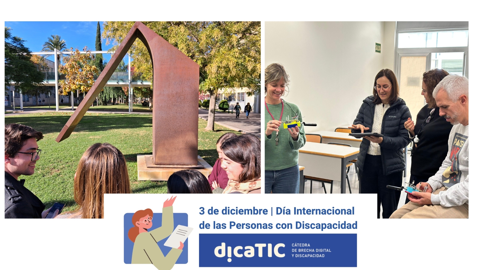 La Cátedra DicaTIC presenta sus aplicaciones accesibles de creación musical y de guía del Museu Campus Escultòric de la UPV en el Día de la Discapacidad