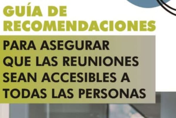 portada de la guía, con el texto guía de recomendaciones para asegurar que las reuniones sean accesibles a todas las personas