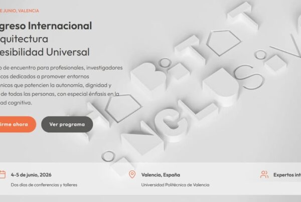 pantallazo de la página web del congreso, con el nombre del mismo y dos botones. Uno de ellos, en color naranja, indica "inscribirme ahora". El otro, en color negro, pone "ver programa"