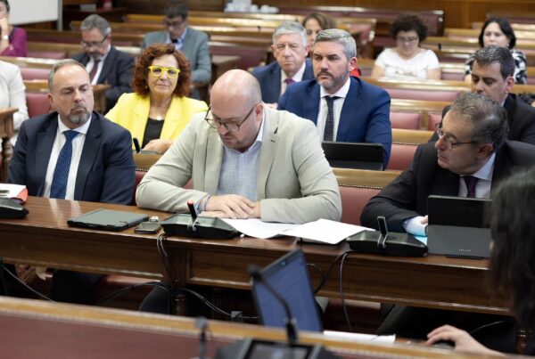 Senadores durante el debate de la norma